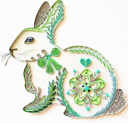 Rabbit Paper Quilling Kit Paper Quilling Adult Craft Great for DIY Craft Workshop, Home Decoration, Birthday Gift,Adult Friend interaction.It's Suitable for Adult and Craftsmen.Creative Stress Reliee. by MerainMe
