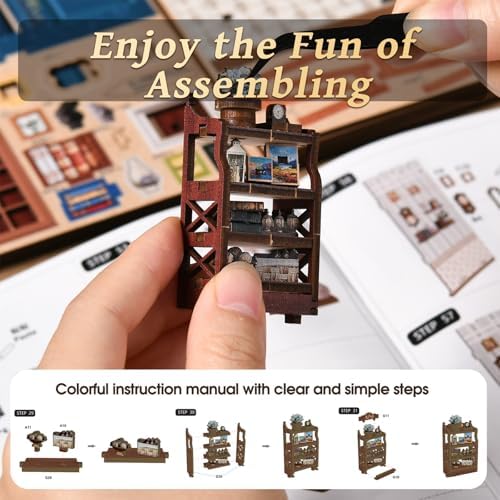 DIY Book Nook Kit for Adults, Miniature House Kit, Reading Room - Image 5