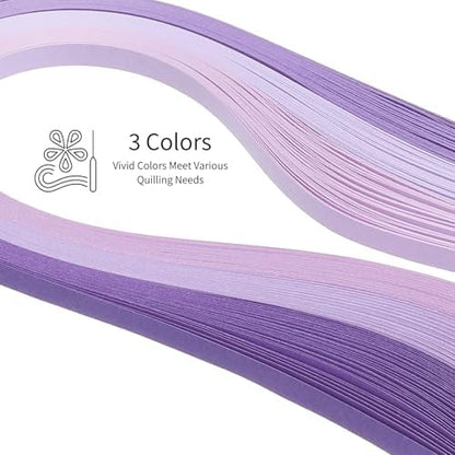 MECCANIXITY Paper Quilling Kit, 21.3 Inch 5mm Paper Quilling Strips with Blue Pen for Beginners DIY Hand Crafts Teaching Tools Flower Decoration(Purple, Pack of 120) - Image 3