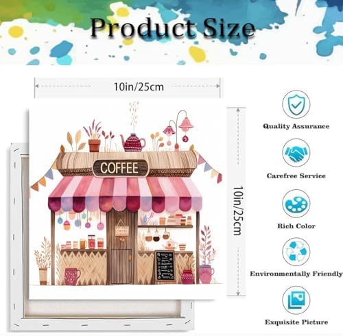 VIGEGU Coffee Shop Paint by Numbers Kit for Adults Beginner with Framed - Image 2