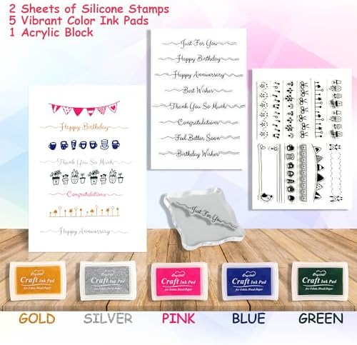 Card Making Supplies, Card Making Kit For Adults And Kids, 32 Blank Greeting Cards & Envelopes With Reusable Stamps DIY Greeting Card Set - Thank You Birthday Mother's Day Christmas Congradulation - Image 3