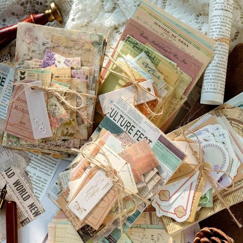 460 Sheets Vintage Scrapbook Papers Journaling Scrapbooking Supplies Kit junk journal supplies Decorative Craft Paper for Planner, Bullet Journal Collage Card Embellishment Retro Crafts by WMHANLER