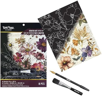Brea Reese Scratch Art Paper Pad, Woodland Songs, 6 Metallic Foil Designs - Image 4