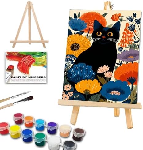 ICYANART Cat Paint by Numbers for Adults Framed, Cat Number Painting 8x12In by Unknown