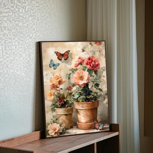 MBNTJHT DIY Flowers Paint by Numbers Kit for Adults,Unframed Potted Flowers Paint by Number Kits for Beginners,Acrylic Watercolor Painting Crafts Kit for Home Decor 16X20 Inch. - Image 3
