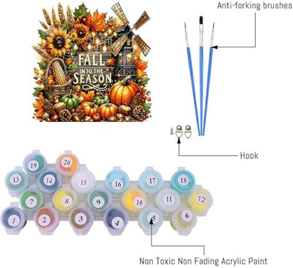 AIBOERL Paint by Numbers Kit for Adults Beginner,Fall Pumpkin, 12X16In - Image 6