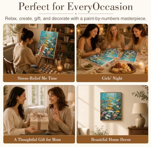 TELMOXA Wildflowers Paint by Numbers Kit for Adults, 16x20 in - Image 7