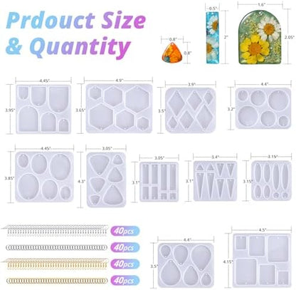 LET'S RESIN Earring Resin Molds, 171Pcs Jewelry Making Kit - Image 2