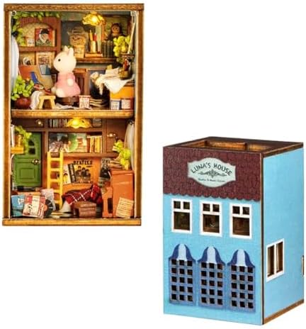 DIY Miniature Dollhouse Kit, Creative Wooden Doll House Craft Model with LED and Furniture for Christmas Birthday Gift (QH004) by TOPBSFARNY