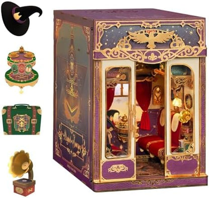 Tonecheer DIY Book Nook Kit for Adults, Miniature Infinity Train Cabin Magical Vintage Carriage Model, Wooden 3D Puzzle Dollhouse Booknook Decorative Bookend Gifts (Magical Journey) by Tonecheer