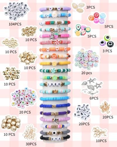 LovelyMoon Bracelet Making Kit 5000 Pcs Clay Beads Flat Preppy Beads for Friendship Jewelry Making Polymer Heishi Beads with Charms Gifts for Teen Girls Crafts for Girls Ages 6 7 8 9 10 11 12 - Image 2
