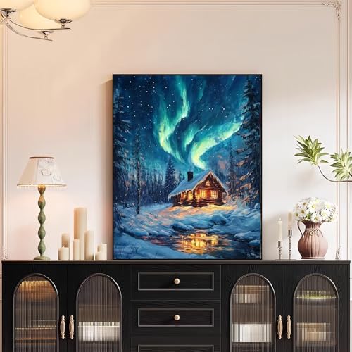 XTCIXAL Paint by Numbers Kit for Adults, Aurora, 16X20 Inch - Image 3