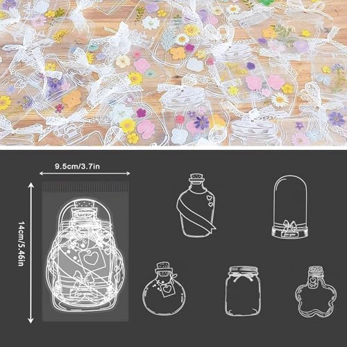 40PCS DIY Transparent Dried Flower Bookmark Kit, Cute Bookmark Making Kit for Women, Men, Crafts for Seniors to Make Your Own Personalized Bookmark, Gifts for Readers, Kids, Teens, Adults - Image 2
