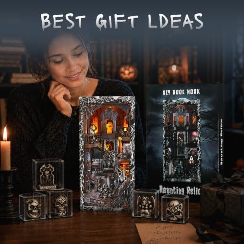 CCCDF Haunting Relics Book Nook Kit, Gothic Miniature House Kit with LED - Image 6