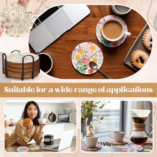 Reallnaive 77 Pcs Wooden Coasters Paint Kit, Flower - Image 6