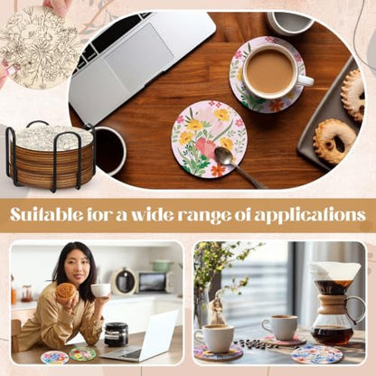 Reallnaive 77 Pcs Wooden Coasters Paint Kit, Flower - Image 6