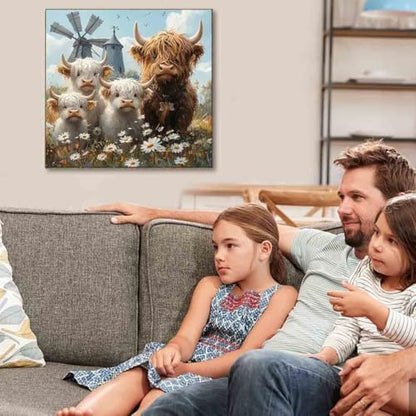 Tiwabb Highland Cattle Stamped Cross Stitch Kits for Adults Beginners - Image 2
