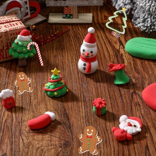 VioraWhite 72 Pcs 38oz Air Dry Clay Bulk Modeling Clay,Christmas Color - Image 4