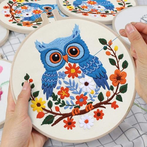 Louise Maelys Owl Embroidery Kit for Beginners Cross Stitch Kit for Adults - Image 3