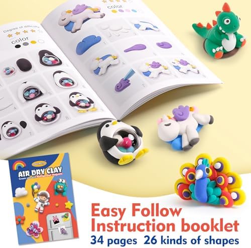 Drama Planet Air Dry Clay Kit for Kids, Make 8 Fridge Magnets - Image 5
