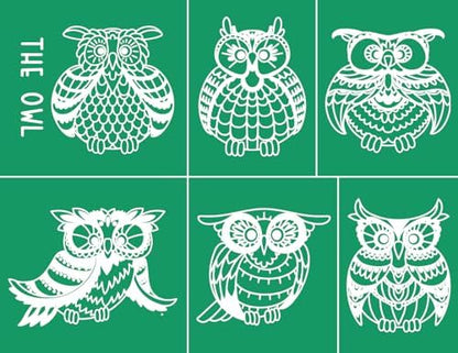 DGAGA The Owl Self-Adhesive Silk Screen Stencil Parrot Mesh Transfers Various Birds Pattern for Festival Stencils Screen Printing Stencils for Painting on Wood, Home Decor,Bag, T-Shirts 8.5x11 in by DGAGA