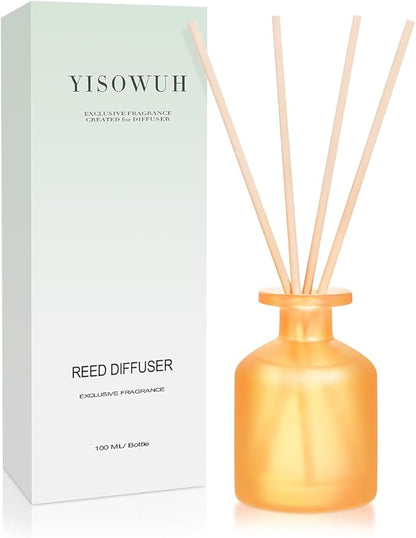 YISOWUH Reed Diffuser - Citrus 3.38oz (100ml) 1 Pack Essential Oil Reed Diffuser Set with 8 Sticks, Long Lasting Fragrance for Home, Bathroom, Bedroom, Room, Decor