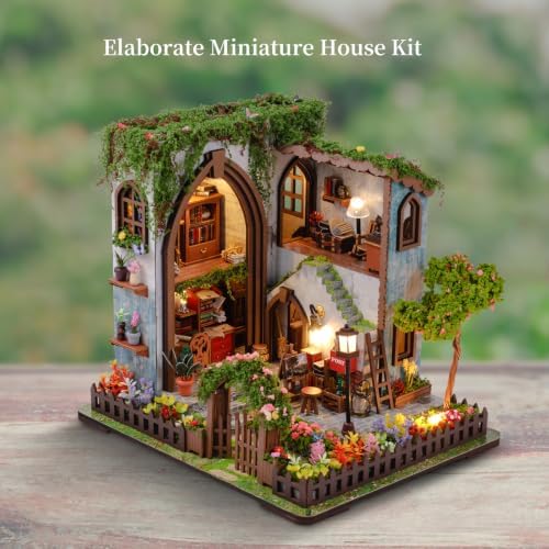 Roroom 3D Puzzles for Adults, Garden Pavilion Cofe Book Nook Kit with LED - Image 4