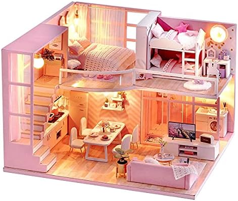 DIY Miniature Dollhouse Kit with Furniture Plus Dust Proof & Music Movement by TuKIIE
