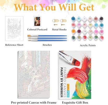 Okarina Framed Paint by Numbers Kit for Adults, Ginger Cat Decor 8x12 Inch - Image 5
