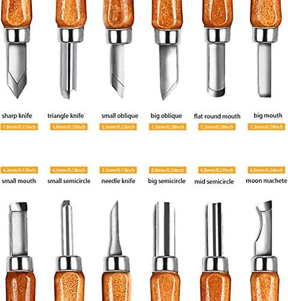 AUGSUN Wood Carving Knife Set, 20 PCS Wood Carving Kit - Image 6