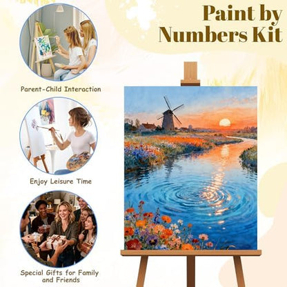 NKVNKV Paint by Numbers Kit for Adults Beginners, Mountain Adult Paint by Numbers on 20" Lx16 W Canvas for Painting Kits for Adults in Colorful Box，for Gift Home Wall Decor Without Frame - Image 6