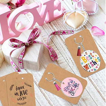 ZOCONE 144 PCS 2 INCH Acrylic Keychain Blanks Set, Clear Circle Acrylic Blank Bulk with Keychain Ring, Display Card, Packing Bag, Jump Rings, Tassels for Vinyl DIY Keychain Earring and Craft Project - Image 6