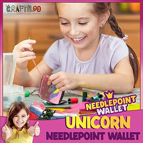 Needlepoint Kit for Kids Ages 6-12 - Unicorn Wallet Cross Stitch Craft - Image 4