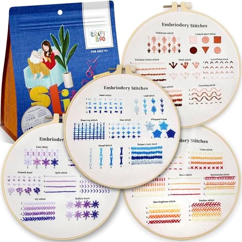 Practice Embroidery Kit for Beginners - Learn Stitches Sampler Kit by Craftiloo