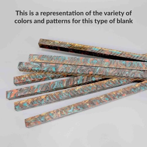 Legacy Premium Resin Pen Blank - Autumn Sunsets (Orange, Blue, Black and Gold Swirl), 20" Long, For Pen and Project Kits, Woodturning and Crafts - Image 6