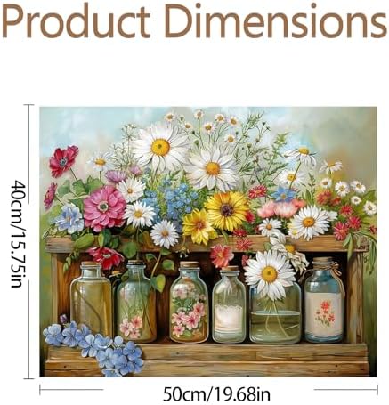 JATOK Paint by Numbers Kit for Adults, Flower, 16 x 20 in / 40 x 50 cm - Image 2
