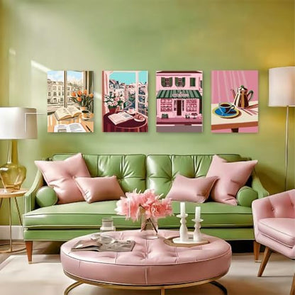 4 Pack Paint by Numbers Kit for Adults, Paint by Numbers with Frame 8x12 In - Image 3