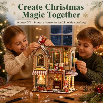 Book Nook Kit DIY Miniature House Kit, Wooden 3D Puzzle with LED - Image 5
