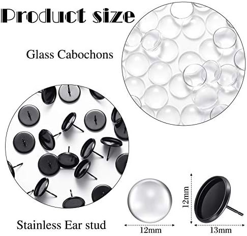 Hicarer 200 Pcs Sublimation Earrings Blanks Stud Earring Kit, Black - Image 2