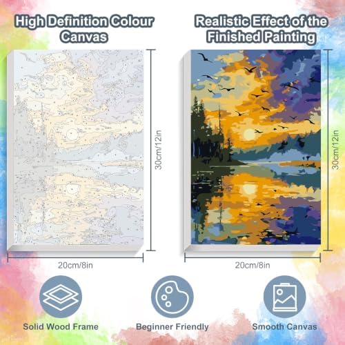 Landscape Framed Paint by Numbers Kit for Adults Beginner 8x12 inch - Image 3