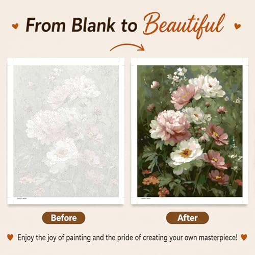 AUKELHJ Paint by Numbers Kit for Adults Beginner, Flowers, 16X20 Inch - Image 4