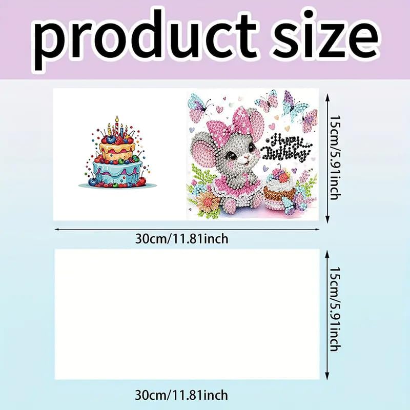 12 Pcs Diamond Painting Birthday Greeting Cards Kits for adults, 5D Handmade Diamond Art Birthday Card with Envelopes, DIY Greeting Cards Making Kits for friends Women Mom Grandma (Animal) - Image 4