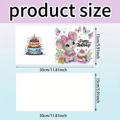 12 Pcs Diamond Painting Birthday Greeting Cards Kits for adults, 5D Handmade Diamond Art Birthday Card with Envelopes, DIY Greeting Cards Making Kits for friends Women Mom Grandma (Animal) - Image 4