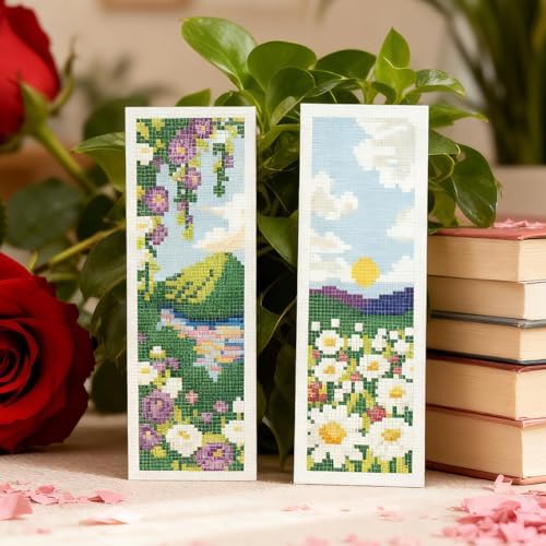 ORIGACH 6 Set Spring Pastoral Landscape Cross Stitch Bookmark Kit - Image 5