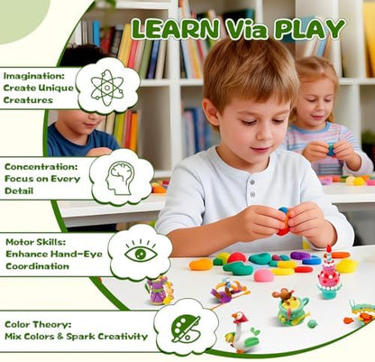 Air Dry Clay Kit for Kids Clay Craft Kits Tale Theme Story Figures 12Box Modeling Clay Set w/Tool&Tutorials,Ultra Soft Non-Sticky Bulk Craft Supplies for Classroom,Birthday,Party,Back to School Gifts - Image 3