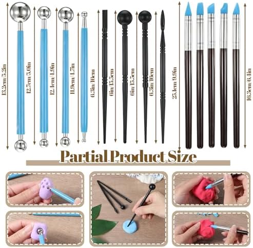 40 Pc Clay Sculpting Tool Set,Pottery Carving Tool Kit,Clay Modeling Tool - Image 2