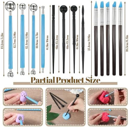 40 Pc Clay Sculpting Tool Set,Pottery Carving Tool Kit,Clay Modeling Tool - Image 2