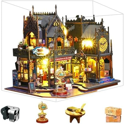 Spilay DIY Miniature Dollhouse Kit,DIY Dollhouse Kit with Wooden Furniture,Dust Proof Cover, Music Box and LED,Handmade Crafts Gifts for Birthday Christmas and Valentine's Day by SpilayDIYDollhouseMiniature