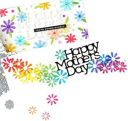 Scrapbooking Die-Cuts, Christmas Metal Cutting Dies for Card Making, Paper Craft Punch Template, Background Embossing Stencils, DIY Album Décor (Happy Mothers Day-11.9x6.5cm) - Image 4