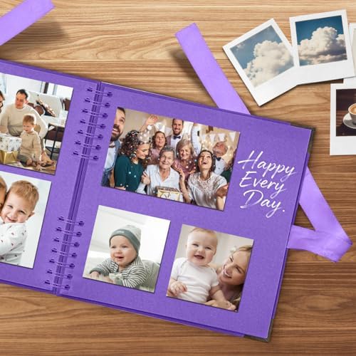 Scrapbook Album 8x8 Inch - Hardcover Kraft Paper Photo Album with 80 Pages, Memory Book for Wedding, Anniversary, Family, Christmas, Baby Shower, Ideal for Preserving Precious Moments - Image 3